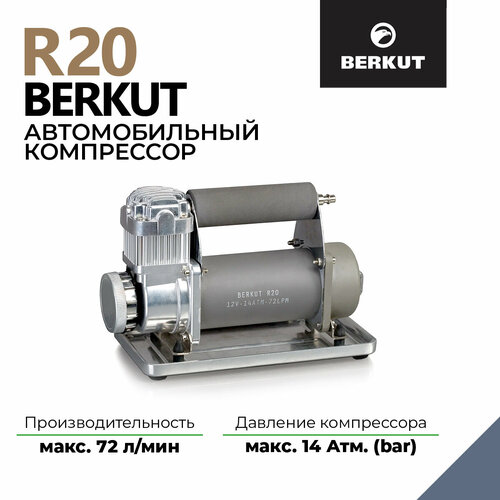 Автомобильный компрессор BERKUT R20 72 л/мин  14 атм серый фото