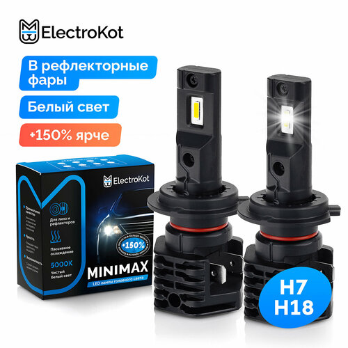 Светодиодные лампы для авто ElectroKot MiniMax H7 белый свет 5000K 2 шт фото