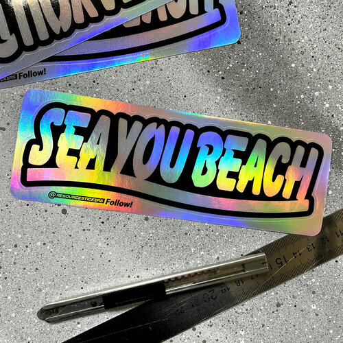 Голографическая наклейка sea you beach 18.5х5.5 / Resource Stickers фото