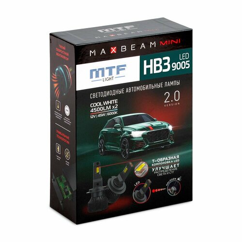 Светодиодные лампы MTF Light HB3(9005) серия MaxBeam MINI 12В, 45Вт, 6000K фото