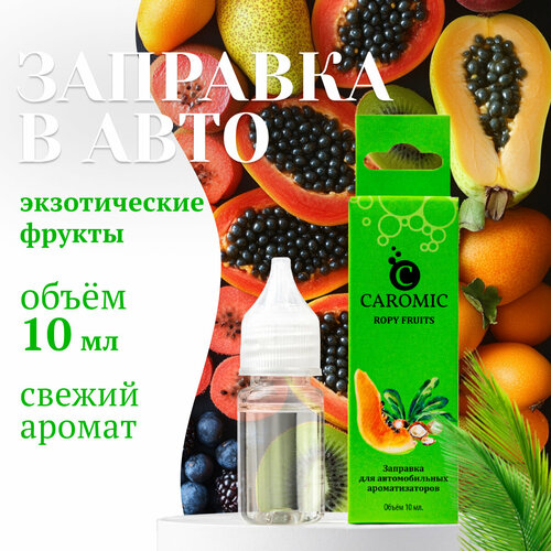 Заправка для ароматизаторов машины и дома ROPY FRUITS Тропические фрукты CAROMIC 10 мл фото