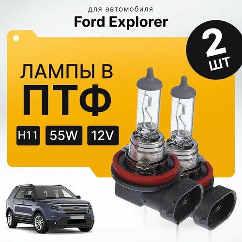 Галоген H11 в ПТФ для Ford Explorer. Галогеновые лампы в туманки для Форд эксплоер. Лампы H11 в противотуманные фары фото