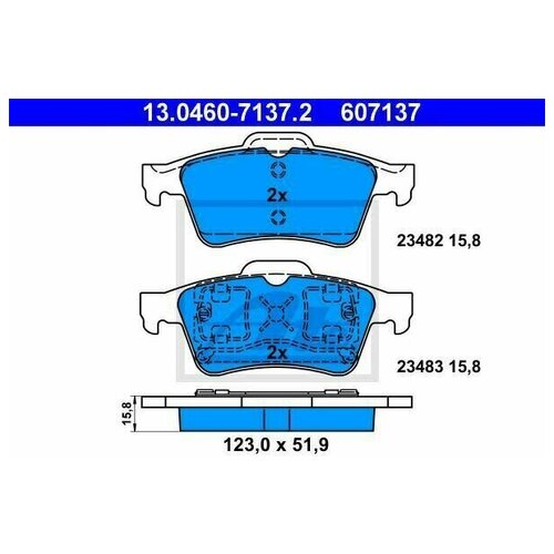 Колодки тормозные задние дисковые к-кт RENAULT / NISSAN ATE 13.0460-7137.2 фото