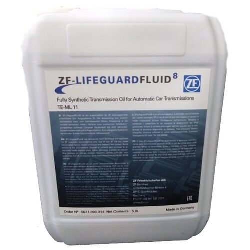 Масло трансмиссионное ZF LIFEGUARD FLUID 8, 5 л фото