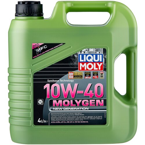 Полусинтетическое моторное масло LIQUI MOLY Molygen New Generation 10W-40, 4 л, 1 шт. фото