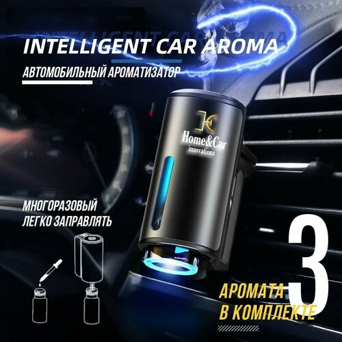 Ароматизатор для автомобиля Home&Car innovations Intelligent Car Aroma M80 ультразвуковой, многоразовый, 3 флакона с ароматами в комплекте фото