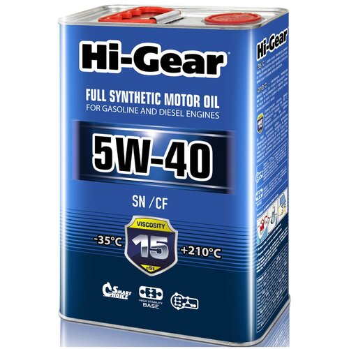 Моторное масло Hi-Gear MOTOR OIL SAE API SN/CF 5W-40 Синтетическое 4 л фото