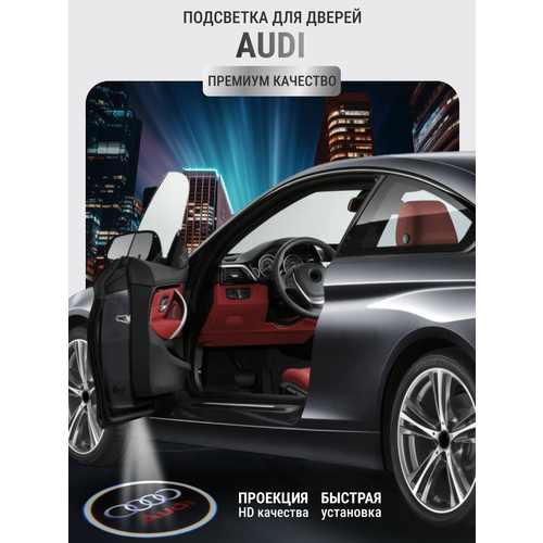 Подсветка с логотипом (проекция), беспроводная в двери для Audi 2 шт фото