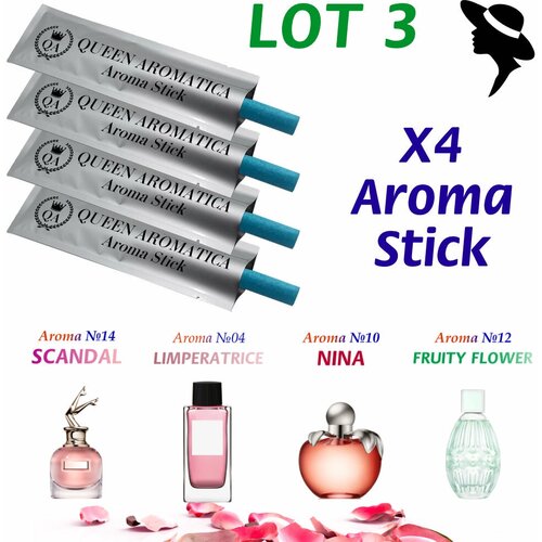 Сменные арома стики Queen Aromatica LOT 4 Stick Woman 3, Ароматизатор салона фото