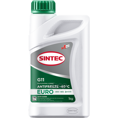 Антифриз Готовый Зеленый Euro G11 -40 1Кг SINTEC арт. 990553 фото