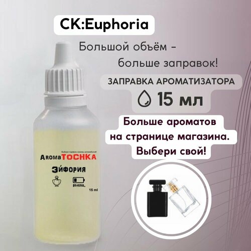 Аромамасло заправка CK: Euphoria, 15мл, пропитка многоразового войлочного и стеклянного ароматизатора / парфюм для автомобиля / автопарфюм фото