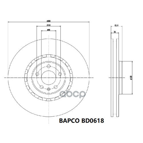 Диск Тормозной Перед BAPCO арт. BD0618 фото