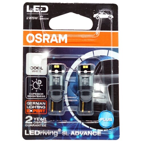 Светодиодная лампа Osram T10 1.5W LED White (blister) 2шт. фото