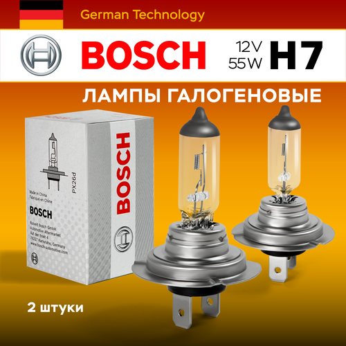 Bosch H7 Лампа автомобильная галогенная ECO 12V 55W для дальнего или ближнего света 2 шт. фото