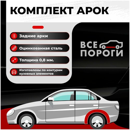 Комплект задних ремонтных арок автомобиля, для Honda НR-V 1998-2006 внедорожник 5 дверей (Хонда ХР-В 1) Оцинкованная сталь 0,8мм фото