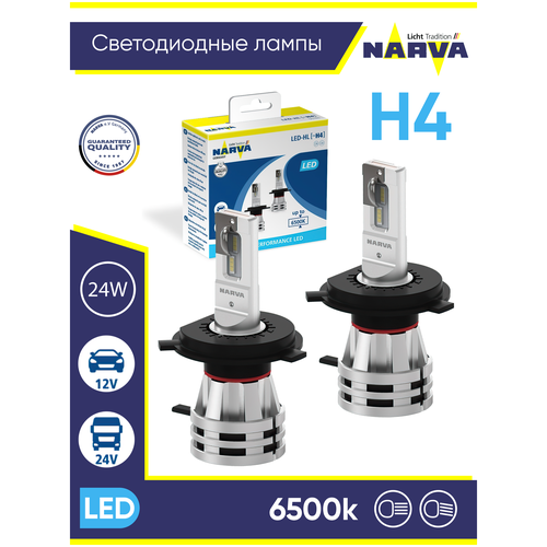 Комплект Светодиодных Ламп Led H4 Rpl2 12в/24в 6500к X2 Narva арт. 18032 фото