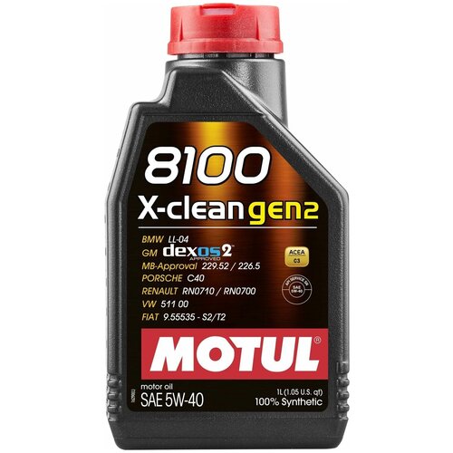 Синтетическое моторное масло Motul 8100 X-clean GEN2 5W-40, 1 л, 1 шт. фото