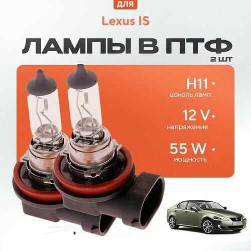 Галогеновые лампы H11 в ПТФ для Lexus IS II (E2: IS250, IS350, IS-F) 2005-2013. Галоген в туманки для Лексус ИС фото