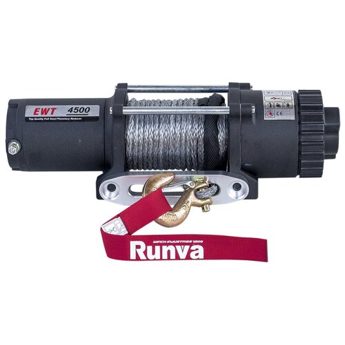 Лебёдка электрическая 12V Runva 4500A lbs (синтетический трос) фото