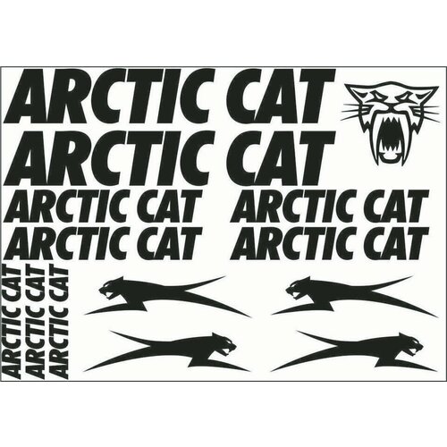 Наклейки Arctic Cat (комплект 14 шт.) черный фото