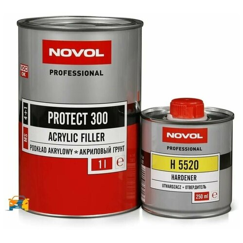 Грунт акриловый 4+1MS черный Novol PROTECT300, 1,0+0,25 фото