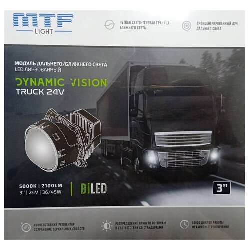 Светодиодные линзы MTF Light Dynamic Vision TRACK 3 5000K 24V Bi-Led (комплект 2 шт) фото