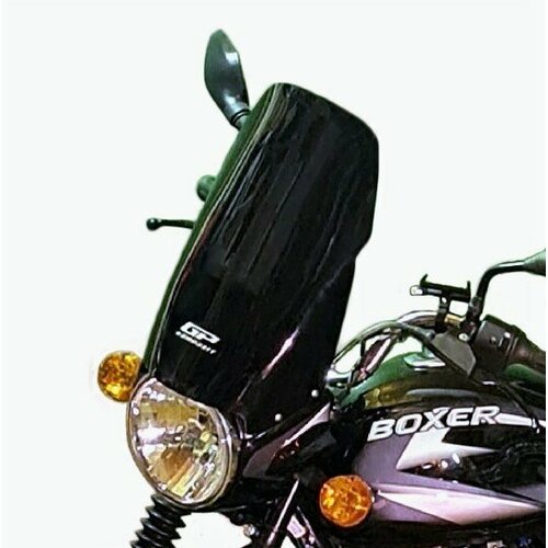 Черное ветровое стекло 45см Bajaj Boxer 125/150 фото